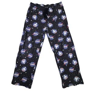 Mad Engine NASA Pajama Pants Men's Size 2XL Black Space Shuttle Galaxy Print
